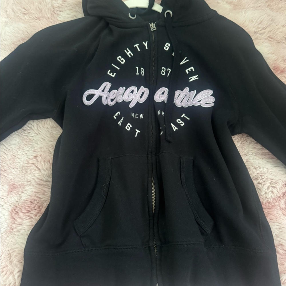 Aeropostale black and purple jacket hoodie size M